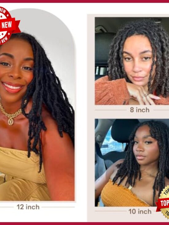 12 Inch Human Hair Dreadlock Extensions, 30 Strands, Permanent Interlocking Locs main image 5
